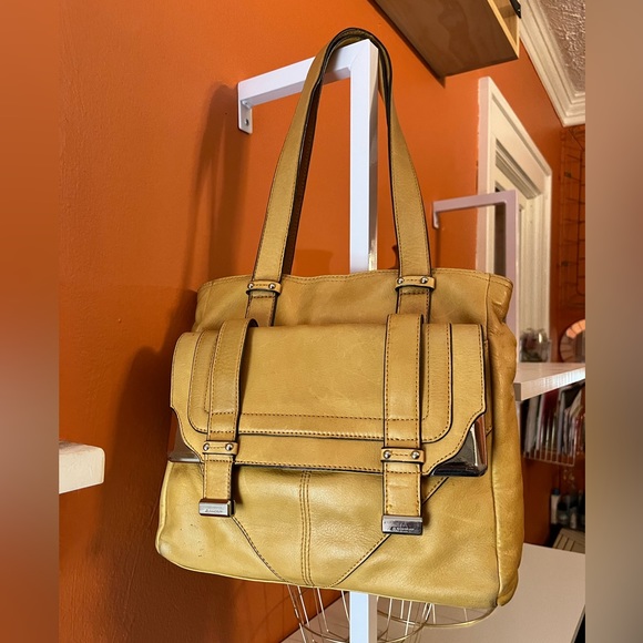 B. MARKOWSKY Mustard Colored Shoulder Tote (EUC) - Picture 1 of 15